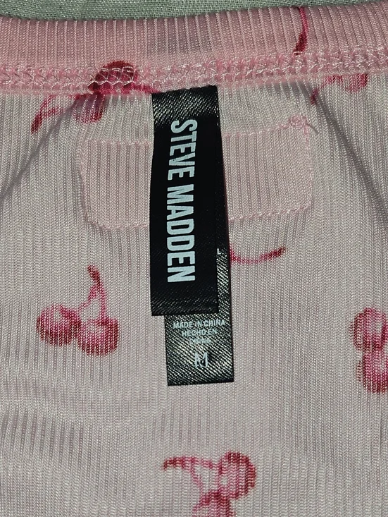 Pink Cherry-Print Tank & Shorts Sleep Set  Medium - Picture 4 of 7